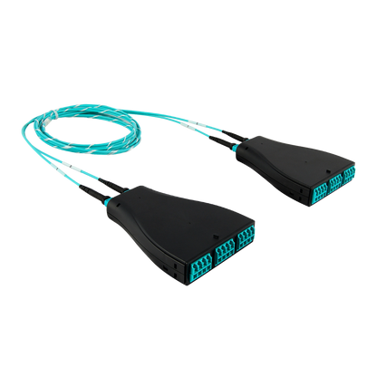 Pre-Terminated Cassette Fiber Optic Patch Panel with Cable Assembly, 24 Fibers, LC-MPO Cassette to LC-MPO Cassette